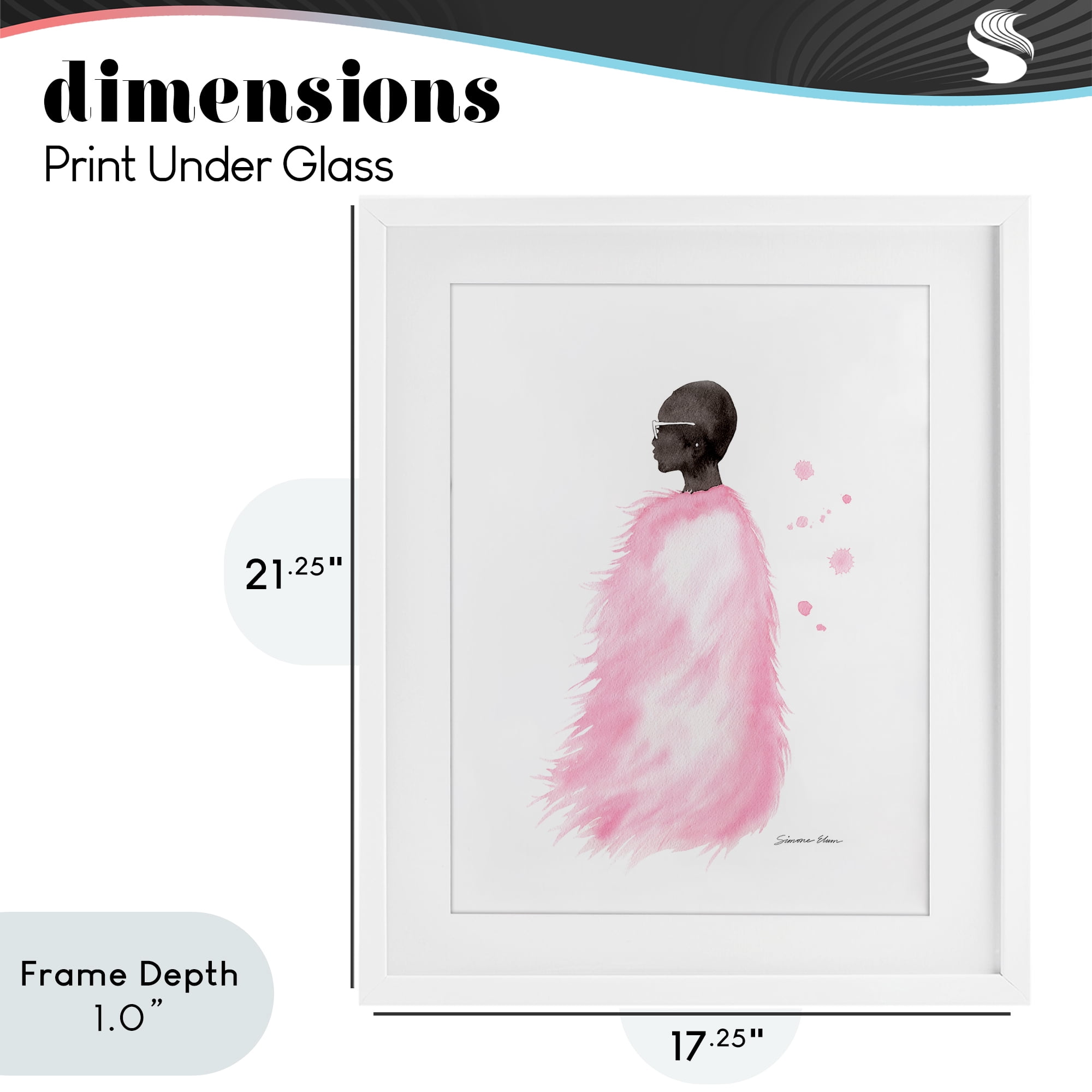 Stupell Industries Pink Fur Coat Portrait White Framed Print Under Glass, design by Simone Elum