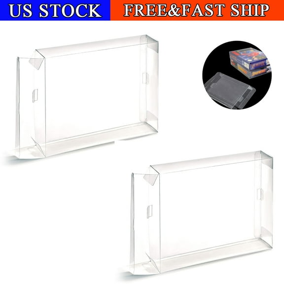 5Pcs Clear Box Case Sleeve CIB Protector for SNES N64 Games Cartridge Box
