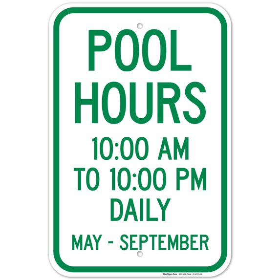 Pool Hours Sign, Pool Sign, Vinyl Sticker