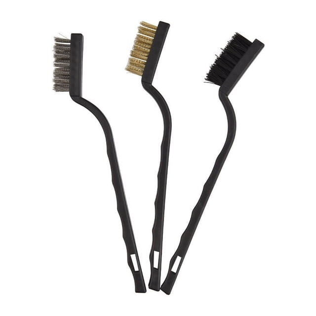 3 cepillos de limpieza de metales, cepillos de nailon de latón y acero inoxidable para escoria de soldadura de óxido