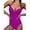 Purple, variant on Efsteb Women's Swimsuit High Waist Halter V Neck Backless Bathing Suit Solid Color Monokini Swimwear (Blue,M)