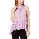 thumbnail image 1 of bar III Blusa de punto con volantes para mujer, púrpura, pequeña bar III Tejer, 1 of 1
