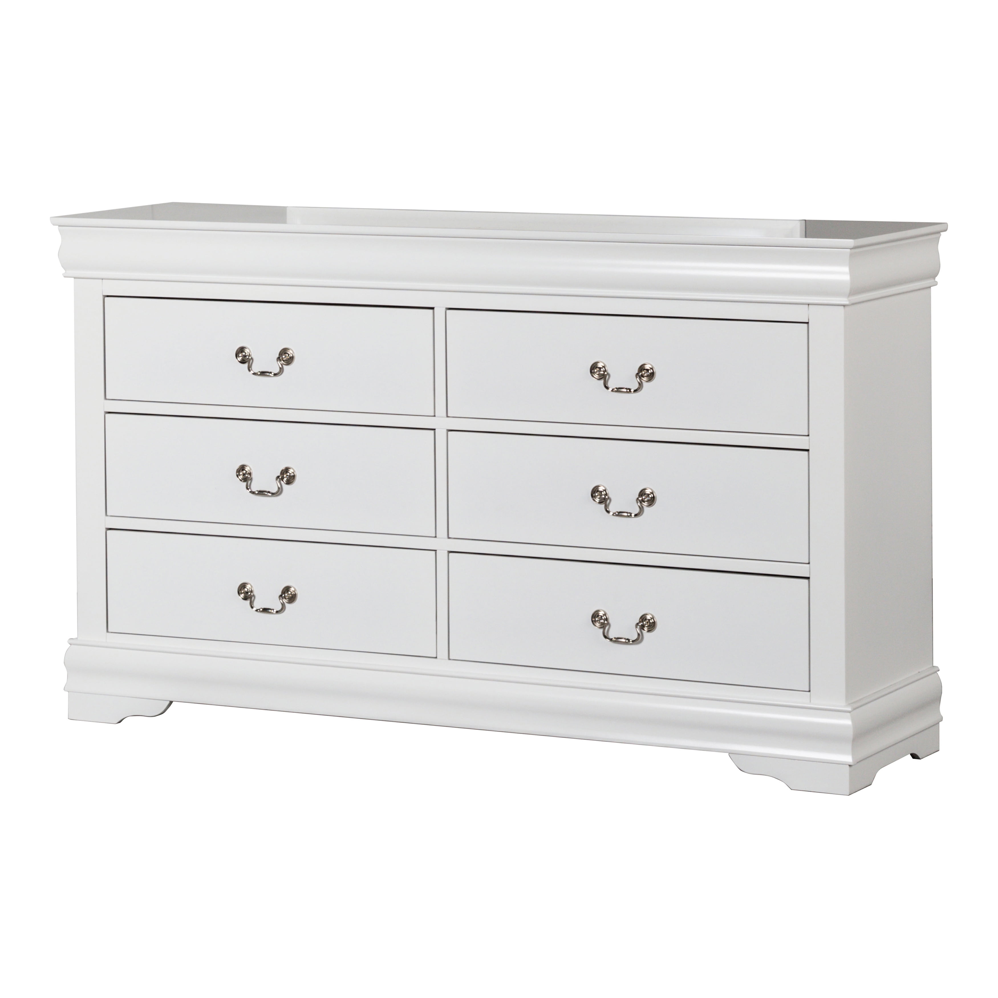 Furniture of America Vrai 6-Drawer Solid Wood White Dresser