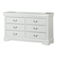 thumbnail image 3 of Furniture of America Vrai 6-Drawer Solid Wood White Dresser, 3 of 6