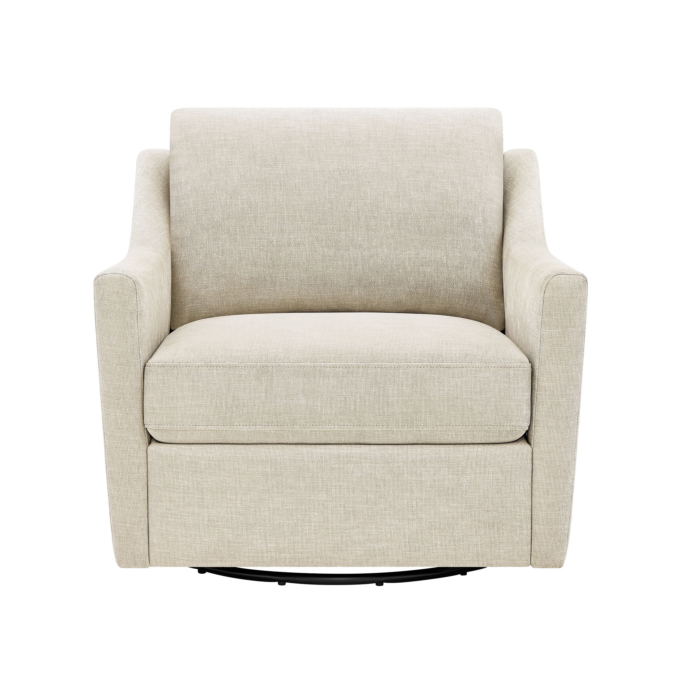 My Texas House Roan Swivel Accent Chair, Cream Fabric Upholstery