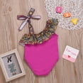 thumbnail image 4 of Kids Baby Girl Single Shoulder Monokini Toddler One Piece Swimwear Ruffled Beach Bathing Suit, 4 of 10