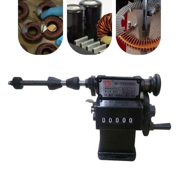 3.81x3.54x7.62 Dual Purpose Manual Coil Winder Machine Counter Wire Coil Winding Tool 0-99999 for Home