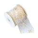 thumbnail image 2 of Cinta navideña decorativa de 9 m de ancho para envolver regalos con motivos navideños. Patrón de oro blanco, 2 of 9