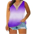 thumbnail image 2 of Long Tank Tops for Women Women's Tees And Tanks Plus Size Tunic for Women-Neck Blouse Lace Casual Loose Summer Sleeveless Tank Purple L, 2 of 4