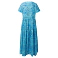thumbnail image 4 of WILLBEST et Femmes Femmes Décontracté Ample Bohème Robe Florale avec Poches Manches Courtes Longue Maxi Été Plage S Robe, 4 of 4