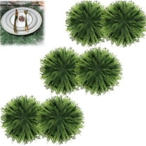 Cedar Placemats,Faux Cedar Placemats,Faux Cedar Greenery Placemats Round,Christmas Placemats, Faux Cedar Mat,Thanksgiving Placemats Round Artificial Xmas Place Mats Table Decoration for Dining 15 Inch