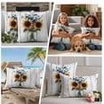 thumbnail image 5 of Sunflower Outdoor Waterproof Pillow Covers, Country Style Purple Flower Rustic Wood Plank Decorative Square Throw Pillowcase Sofa Cushion Sham for Patio/Couch/Chair, 26"x26" 2 Pack, 5 of 8