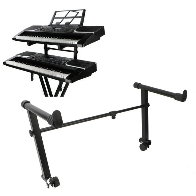 Keyboard Stand Extension Adapter, Metal Structure Knob Tightening Lightweight High Load Capacity Piano Keyboard Stand Riser for Round Tube Instrument Rack