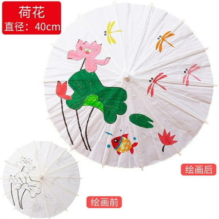 

OUNONA DIY Paper Umbrella Graffiti Painting Handicraft Umbrella Small Umbrella Photography Prop