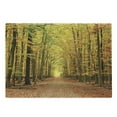 thumbnail image 1 of Fall Cutting Board, Pathway in Autumn Forest with Faded Seasonal Leaves Dramatic Romantic Season Scene, Decorative Tempered Glass Cutting and Serving Board, Large Size, Yellow Brown, by Ambesonne, 1 of 1