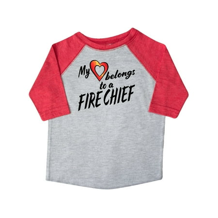 

Inktastic My Heart Belongs to a Fire Chief with Red Heart Gift Toddler Boy or Toddler Girl T-Shirt