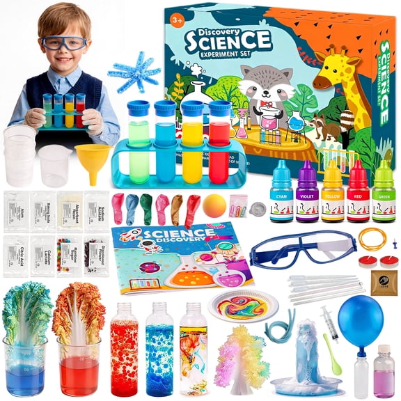 LINXUXIE Chemistry Experiment Science Kit, Educational Learning Scientific Toys for KIds, Birthday Gifts for 3-5 5-8 8-12 Year Old