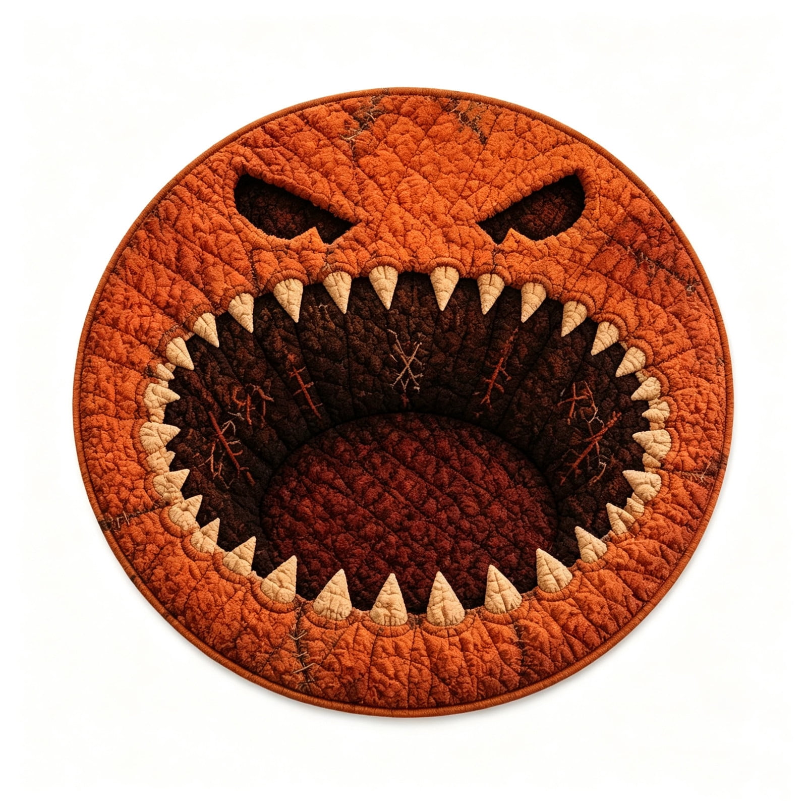 3D Circular Halloween Doormat â Pumpkin Face With Sharp Teeth Non- Polyester Round Mat For Indoor/Outdoor Spooky Cute Fall Decor Gift For Halloween Lovers (91X91 ) Utility