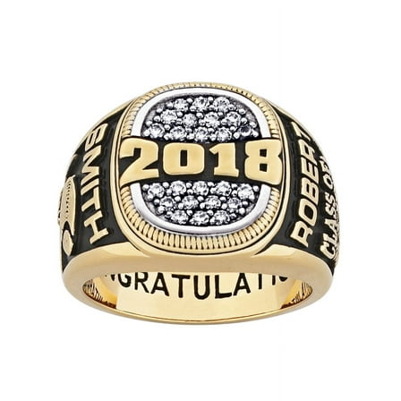 Order Now for 2025 Graduation, Freestyle Men's Yellow Celebrium Cushion-top Pave CZ Class Ring, Personalized, High School or College