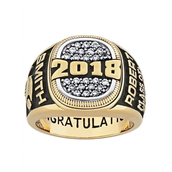 Order Now for 2025 Graduation, Freestyle Men's Yellow Celebrium Cushion-top Pave CZ Class Ring, Personalized, High School or College