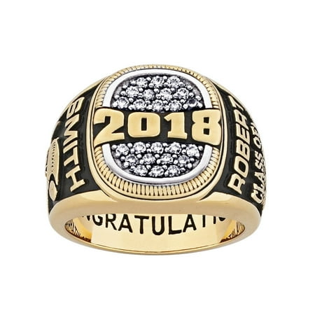 Order Now for 2025 Graduation, Freestyle Men's Yellow Celebrium Cushion-top Pave CZ Class Ring, Personalized, High School or College
