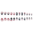 thumbnail image 6 of 24Pcs Halloween Press On Nails Black White, Spider Web Drip and Pumpkin Design Medium Length Fake Nails with Glossy Finish, Reusable False Nail Tips for Women, DIY Festive Party Manicure Set, 6 of 6