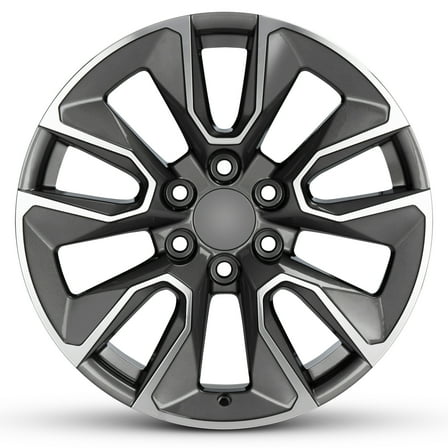 For 2019-2024 Chevrolet Silverado 1500 20 Inch Machined Face with Painted Inlay Charcoal Rim - OE Direct Replacement - Road Ready Car Wheel