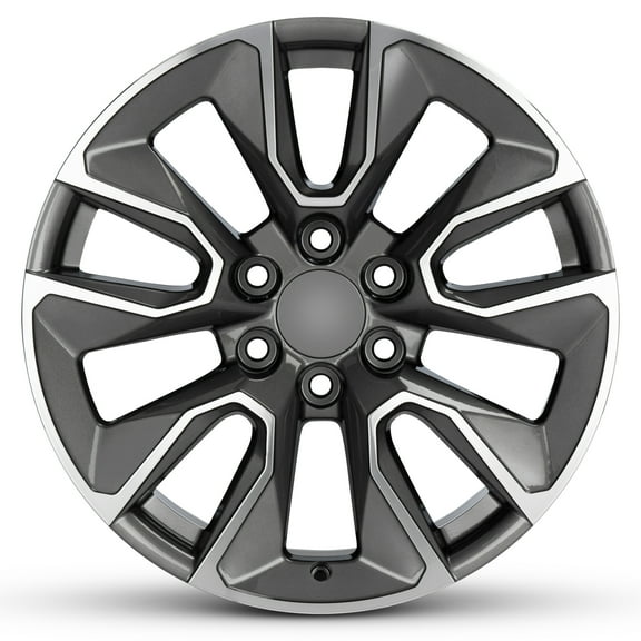 For 2019-2024 Chevrolet Silverado 1500 20 Inch Machined Face with Painted Inlay Charcoal Rim - OE Direct Replacement - Road Ready Car Wheel