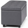 thumbnail image 3 of Pemberly Row 34" W Rectangle Storage Ottoman in Stone Gray Faux Leather, 3 of 6