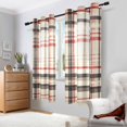 thumbnail image 2 of Yayeee Window Curtains Light Filtering 63"x42" Grommet Panel Pair Home Living Room Decor, Black Tartan, 2 of 7