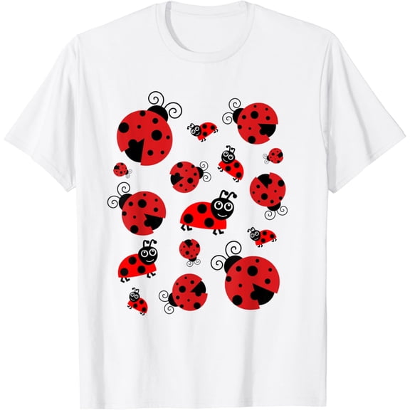 100% Cotton Adorable Ladybugs Everywhere T-shirt Women, Girls, Kids Golf Gift T-Shirt For Men and Women