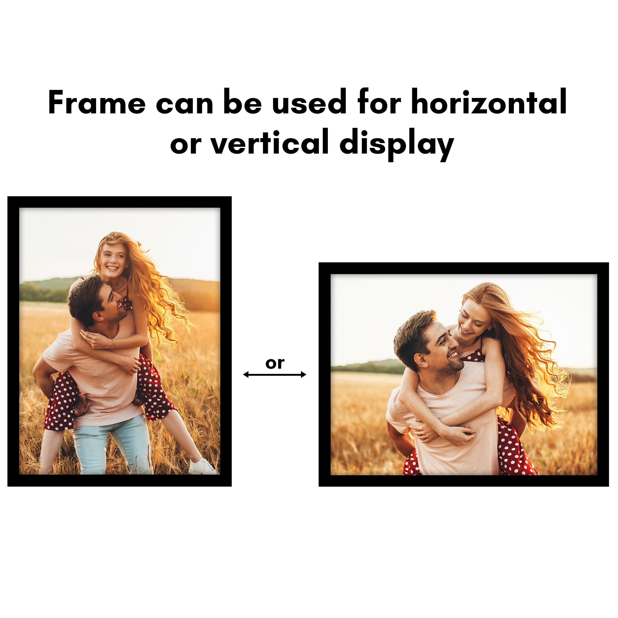 Americanflat 12x16 Picture Frame with Polished Plexiglass 5 Pack Galleria Collection Frames Wall - Black