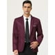 thumbnail image 3 of Blazer de hombre Slim Fit Blazer de un solo botón Traje de baile de graduación Abrigo deportivo borgoña XL, 3 of 6
