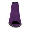 thumbnail image 4 of YDN Women Comfort Block Low Heels Ankle Bootie Peep Toe Pumps Versatile Suede Flats Shoes with Back Zipper Daily Size 4 Purple, 4 of 5
