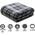 thumbnail image 2 of Luxury Velvet Super Soft Christmas Prints Fleece Blanket-Holiday Theme Home Décor Fuzzy Warm and Cozy Throws for Winter Bedding, Couch and Gift, 50 x 60 inch, Gray Plaid Throw, 2 of 6