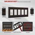 thumbnail image 2 of ENERLITES Decorator Switch Cover, Five Gang Outlet Wall Plate, Gloss Finish, Mid-Size 5-Gang 4.88" x 10.03", Unbreakable Polycarbonate Thermoplastic, UL Listed, 8835M-BR, Brown, 2 of 4