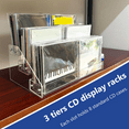 thumbnail image 5 of 3X 3 Tier Clear Acrylic CD Holder Cascading Storage Rack, 5 of 6