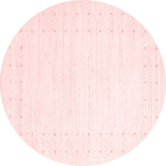 Ahgly Company Indoor Round Solid Red Modern Area Rugs, 7' Round