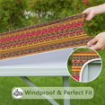 thumbnail image 6 of Durable Bohemian Style Table Cover, 36x36 Inch Square Floral Tablecloth with Elastic Edge for All-Weather Use, 6 of 6