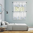 thumbnail image 5 of Eucalyptus Flower Kitchen Curtains Sets for Windows 36 Inch Length, Sage Green Leaf Blue Floral Watercolor Rod Pocket Window Treatments Tier Curtains and Valances Set for Bedroom/Bathroom, 5 of 8