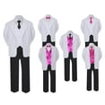 thumbnail image 1 of 5-7pc Formal Black White Suit Set Hot Pink Bow Long Tie Vest Boy Baby Sm-20 Teen, 1 of 3