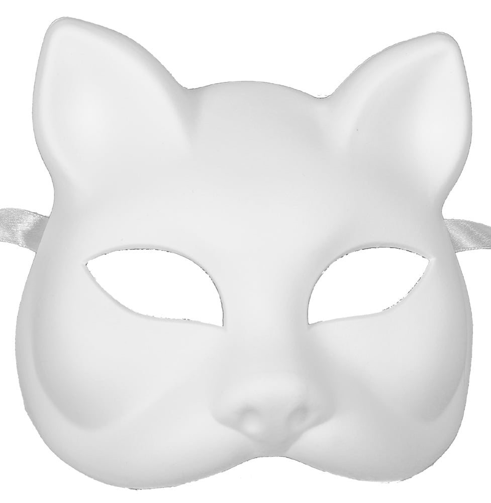 WHITE CAT MASK - Blank Arts and Crafts Masks - VENETIAN