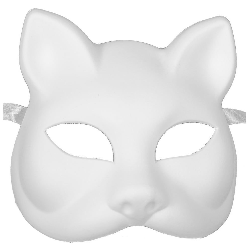 WHITE CAT MASK - Blank Arts and Crafts Masks - VENETIAN - Walmart.com