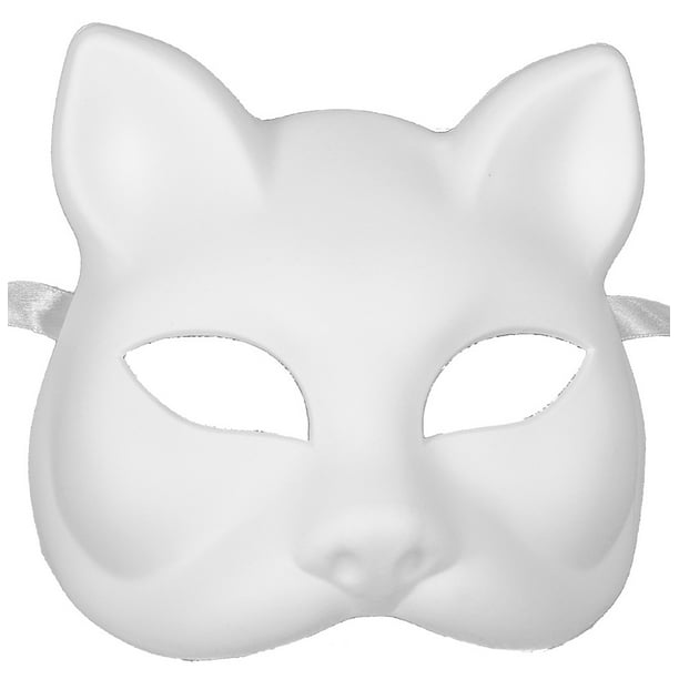 WHITE CAT MASK Blank Arts and Crafts Masks
