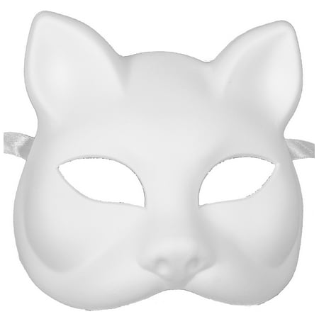 WHITE CAT MASK - Blank Arts and Crafts Masks - VENETIAN