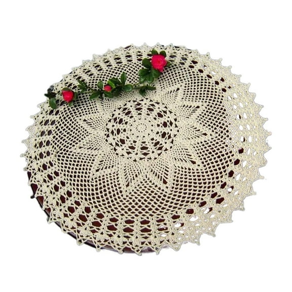 Handmade Crochet Doilies Cotton Table Cloth Lace Doilies Round Lace Tablecloths Crochet Tablecloth 22 Inches.