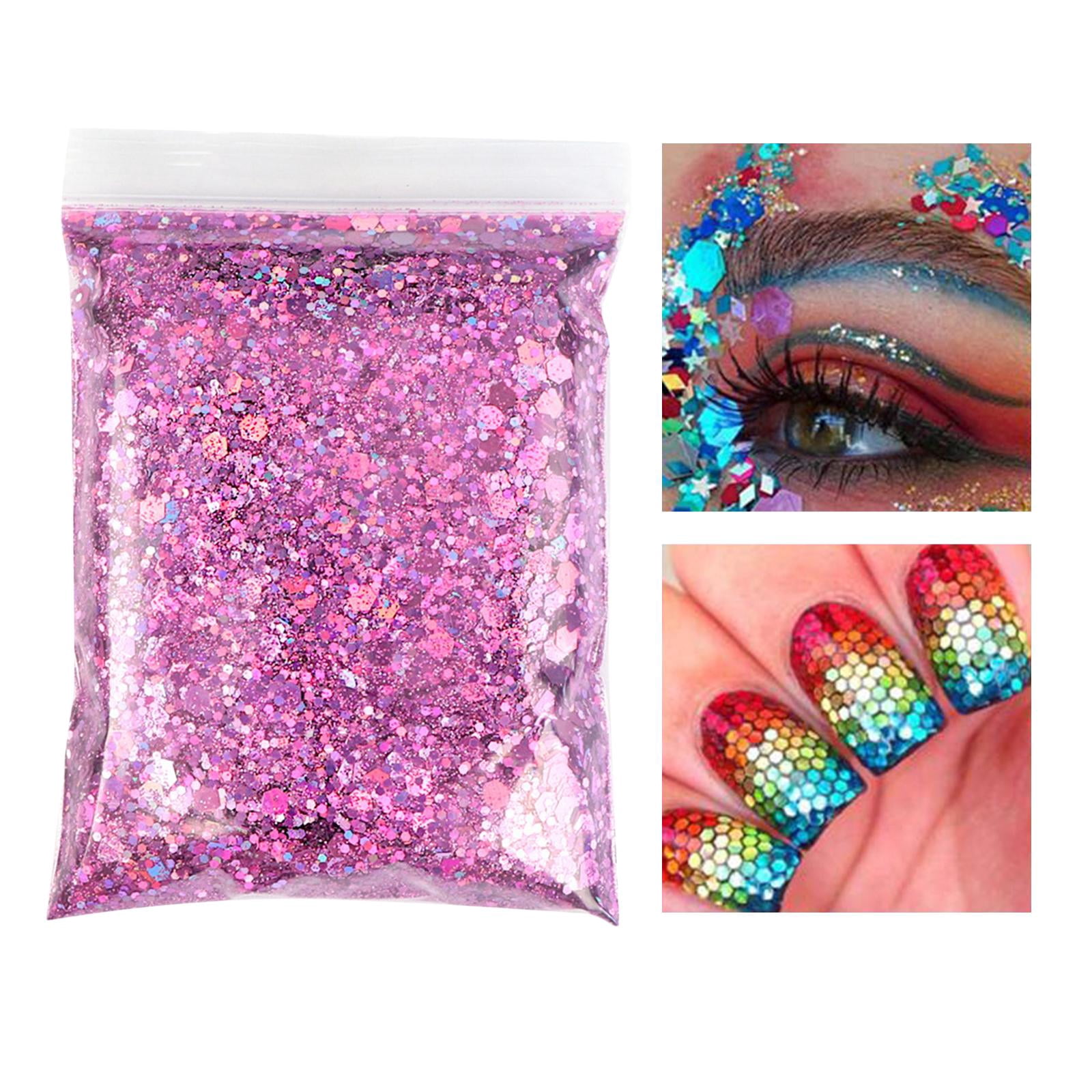 Gazechimp 5x1Bag 50g Nail Glitter Sequins Paillette Flakes 3D Nail Art Decor Peach