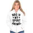 thumbnail image 3 of BBQ Spirit Animal Foodie Saying Unisex Fleece Graphic Zip Up Hoodie Brisco Brands 2X, 3 of 5