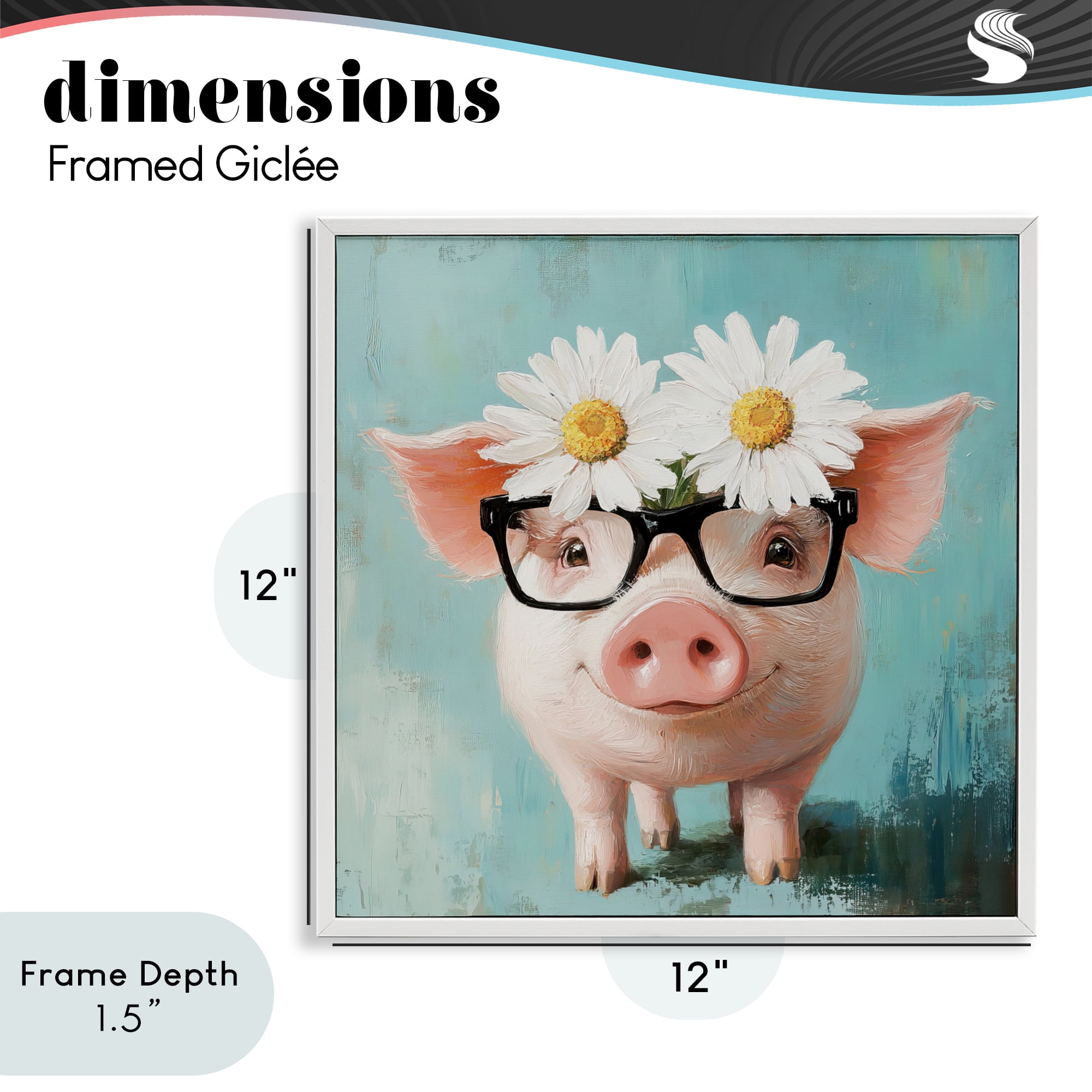 Stupell Industries Nerdy Natalie Piglet White Framed Giclee Art, design by Tina LeCour