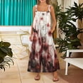 thumbnail image 5 of WTOBBY Women's Casual Sleeveless Jumpsuit in Cotton with Halloween Printed Design, Lightweight and Breathable for Everyday Comfort, Perfect for Warm Weather,Deep RedL, 5 of 7